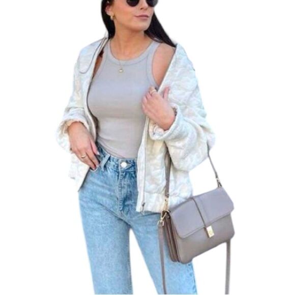 ZARA Vintage Quilted Cream Sherpa Jacket NWT - Picture 14 of 15